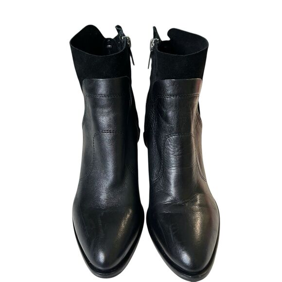 Marc Fisher Ankle Boots Janey Black Leather Suede Ankle Boots 6M Tassels - Picture 4 of 16